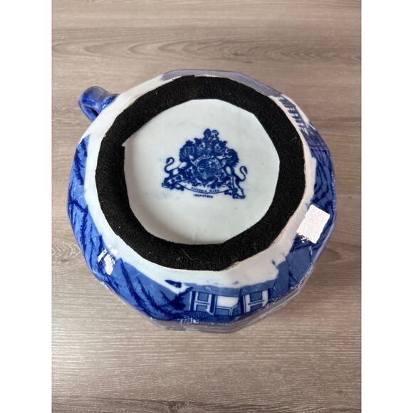 Vintage, Ironstone, Variant Blue Willow, Invalid-Adult Chamber Pot 11inx9inx6in - Picture 6 of 9